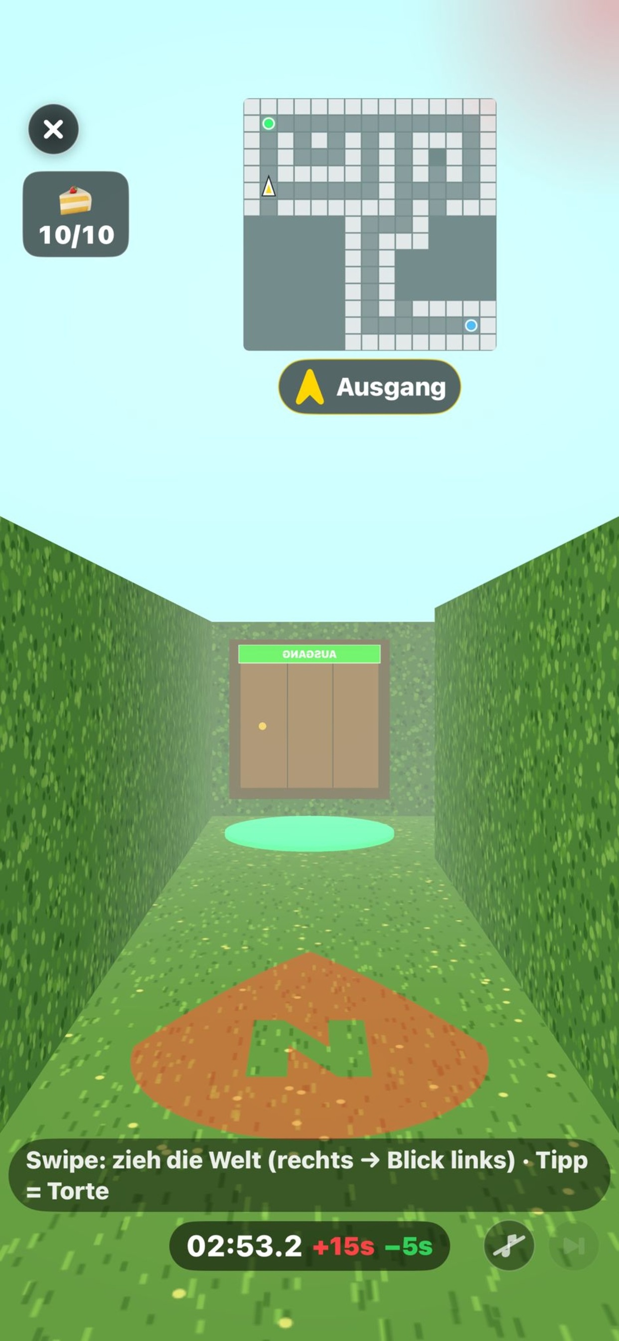 Ausgangs-Markierung im Maze